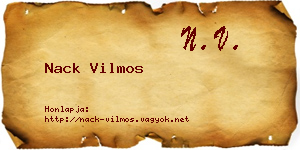 Nack Vilmos névjegykártya